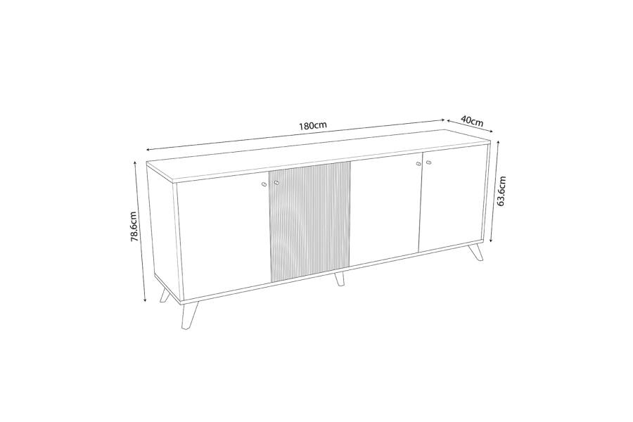 ΜΠΟΥΦΕΣ ΜΕΛΑΜΙΝΗΣ KRUDEN HM9446.11 ΜΑΥΡΟ-ΦΥΣΙΚΟ 180x40x78.6Υεκ.
