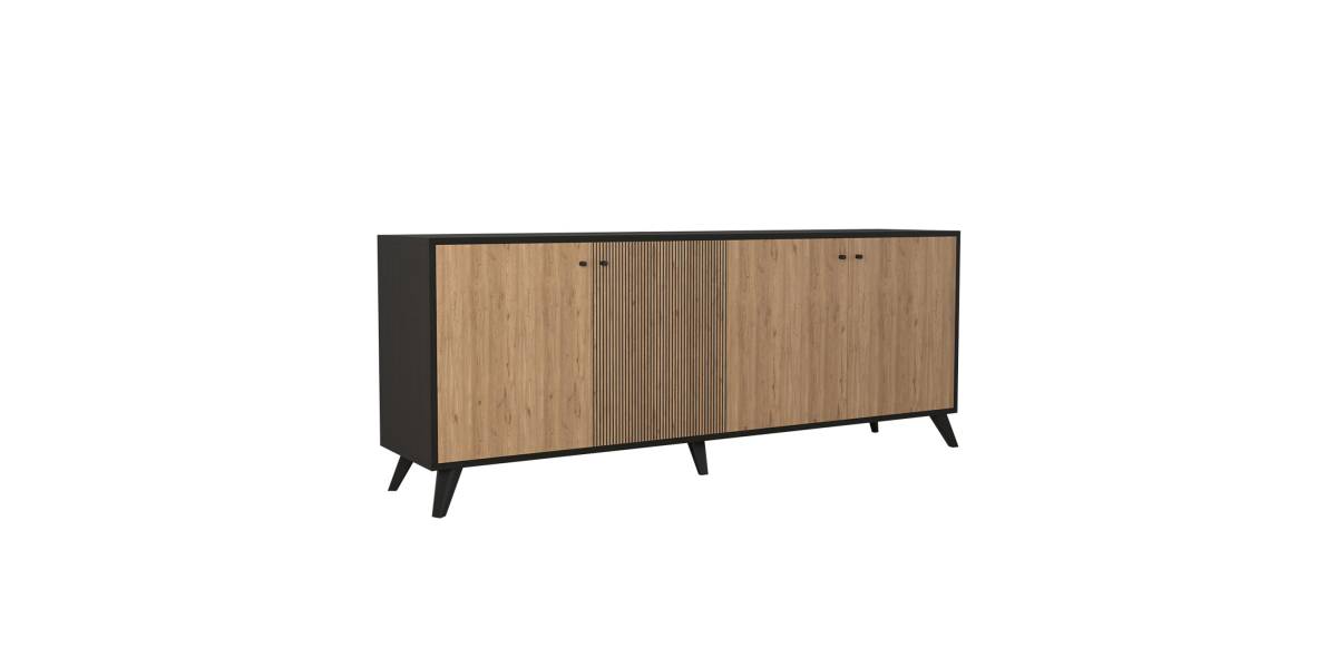 ΜΠΟΥΦΕΣ ΜΕΛΑΜΙΝΗΣ KRUDEN HM9446.11 ΜΑΥΡΟ-ΦΥΣΙΚΟ 180x40x78.6Υεκ.