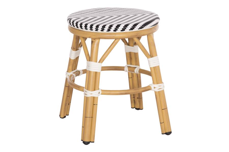 ΣΚΑΜΠΟ ΑΛΟΥΜΙΝΙΟΥ CHINO HM6285.03 BAMBOO LOOK-TEXTILENE ΛΕΥΚΟ-ΜΑΥΡΟ Φ36x46Υεκ.