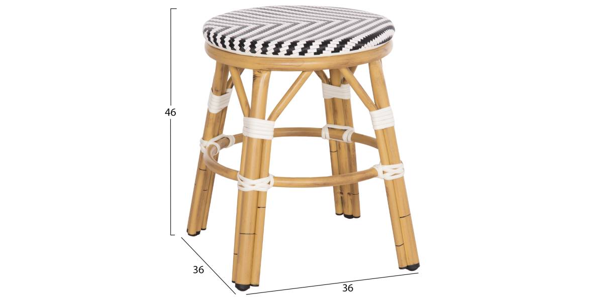 ΣΚΑΜΠΟ ΑΛΟΥΜΙΝΙΟΥ CHINO HM6285.03 BAMBOO LOOK-TEXTILENE ΛΕΥΚΟ-ΜΑΥΡΟ Φ36x46Υεκ.