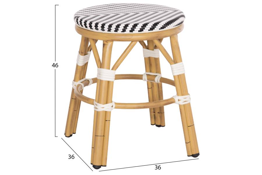 ΣΚΑΜΠΟ ΑΛΟΥΜΙΝΙΟΥ CHINO HM6285.03 BAMBOO LOOK-TEXTILENE ΛΕΥΚΟ-ΜΑΥΡΟ Φ36x46Υεκ.