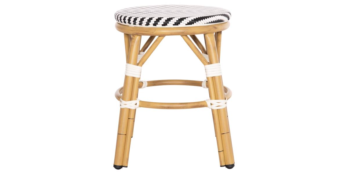 ΣΚΑΜΠΟ ΑΛΟΥΜΙΝΙΟΥ CHINO HM6285.03 BAMBOO LOOK-TEXTILENE ΛΕΥΚΟ-ΜΑΥΡΟ Φ36x46Υεκ.
