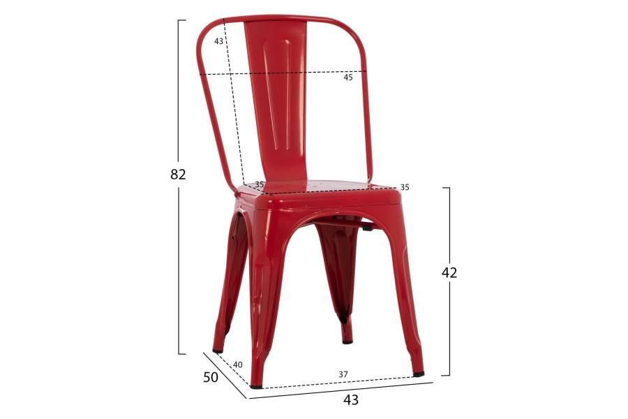 ΚΑΡΕΚΛΑ ΜΕΤΑΛΛΙΚΗ MELITA-PRO HM8641.44 ΚΟΚΚΙΝΗ 44x47x84.5Υεκ.