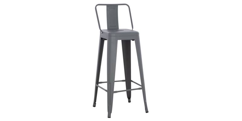 ΣΚΑΜΠΟ BAR ME ΠΛΑΤΗ ΜΕΤΑΛΛΙΚΟ MELITA-PRO HM8643.50 ΓΚΡΙ 42x42x100Υεκ.