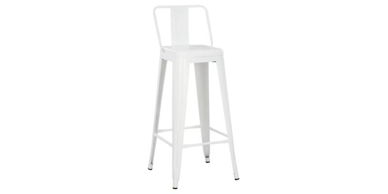 ΣΚΑΜΠΟ BAR ME ΠΛΑΤΗ ΜΕΤΑΛΛΙΚΟ MELITA-PRO HM8643.41 ΛΕΥΚΟ ΜΑΤ 42x42x100Υεκ.