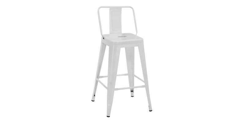 ΣΚΑΜΠΟ ΜΠΑΡ ΜΕΣΑΙΟΥ ΥΨΟΥΣ ΜΕΤΑΛΛΙΚΟ MELITA-PRO HM8574.41 ΛΕΥΚΟ ΜΑΤ 43x43x88Υεκ.