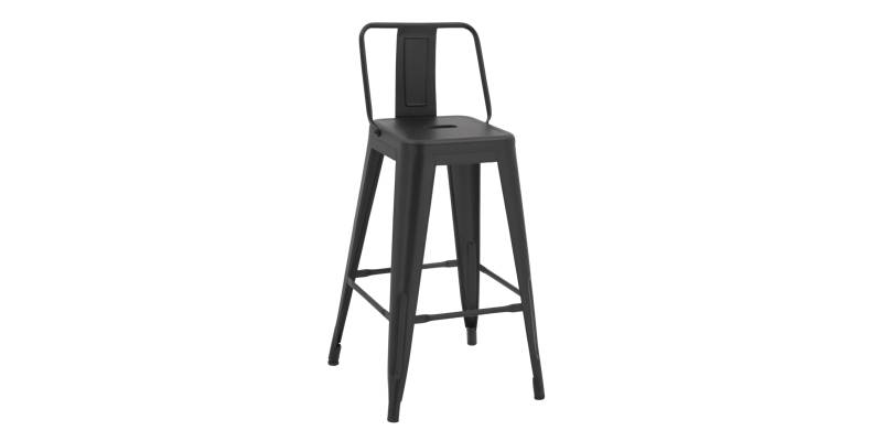 ΣΚΑΜΠΟ ΜΠΑΡ ΜΕΣΑΙΟΥ ΥΨΟΥΣ ΜΕΤΑΛΛΙΚΟ MELITA-PRO HM8574.42 ΜΑΥΡΟ ΜΑΤ 43x43x88Υεκ.