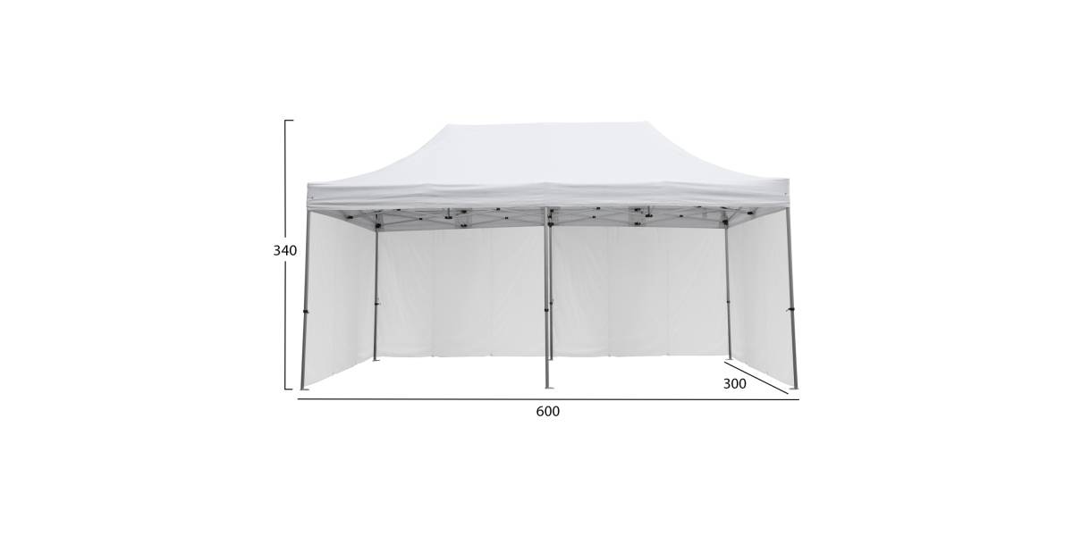 GAZEBO ΕΠΑΓΓΕΛΜΑΤΙΚΟ ΒΑΡΕΩΣ ΤΥΠΟΥ CRESSEN HM21099.01 ΠΤΥΣΣΟΜΕΝΟ ΑΛΟΥΜΙΝΙΟΥ 3x6x3,4Yμ