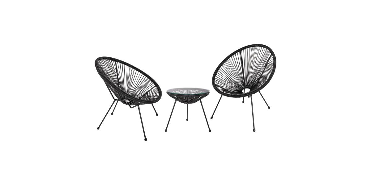 ΣΕΤ ΕΞΩΤΕΡΙΚΟΥ ΧΩΡΟΥ 3ΤΜΧ ACAPULCO HM21101 P.E.RATTAN-ΜΕΤΑΛΛΟ ΣΕ ΜΑΥΡΟ