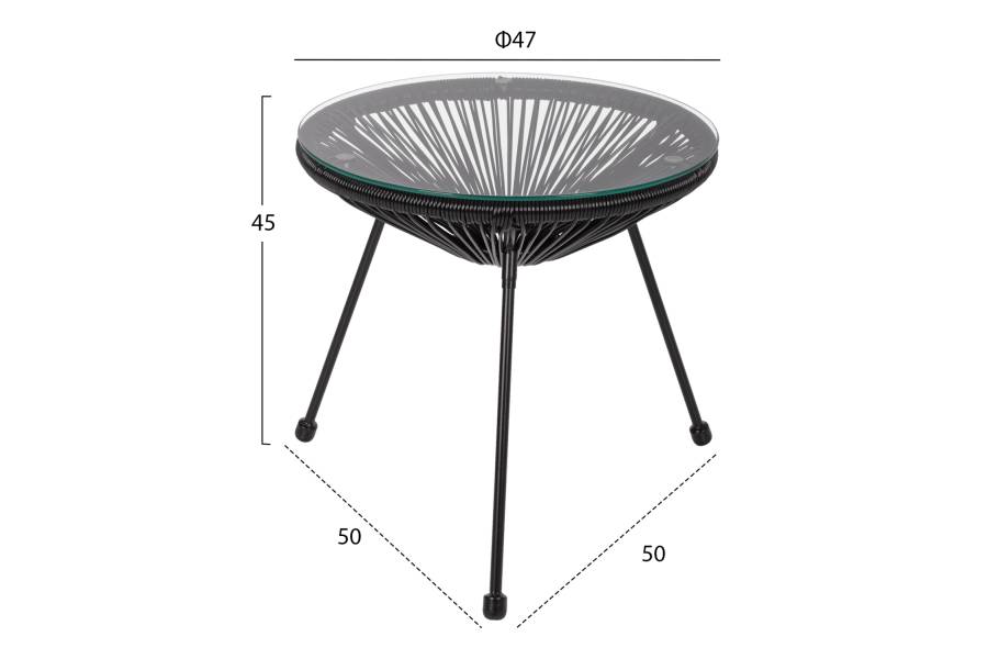 ΣΕΤ ΕΞΩΤΕΡΙΚΟΥ ΧΩΡΟΥ 3ΤΜΧ ACAPULCO HM21101 P.E.RATTAN-ΜΕΤΑΛΛΟ ΣΕ ΜΑΥΡΟ