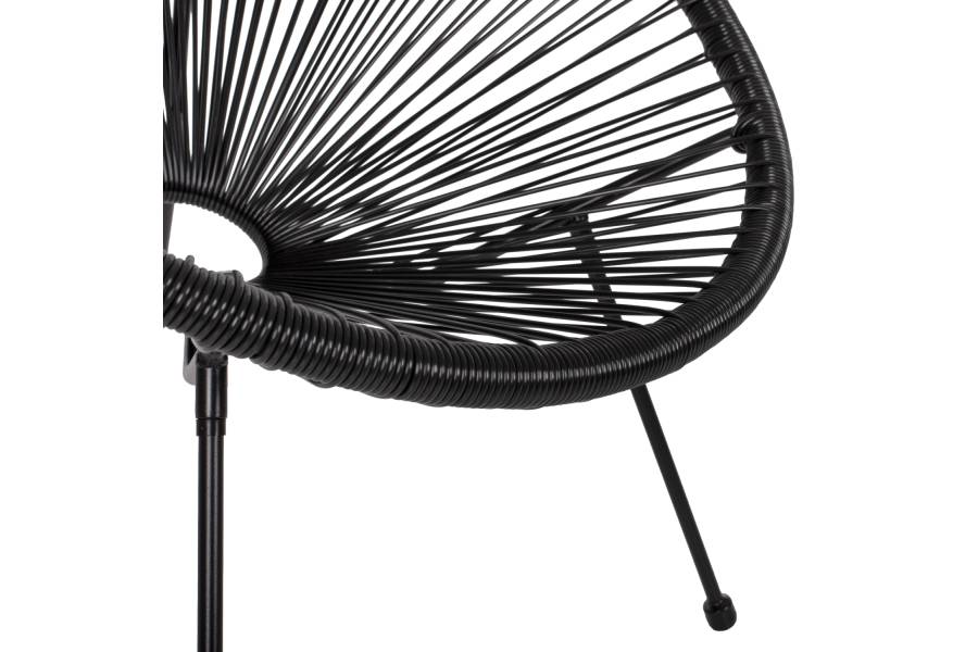 ΣΕΤ ΕΞΩΤΕΡΙΚΟΥ ΧΩΡΟΥ 3ΤΜΧ ACAPULCO HM21101 P.E.RATTAN-ΜΕΤΑΛΛΟ ΣΕ ΜΑΥΡΟ
