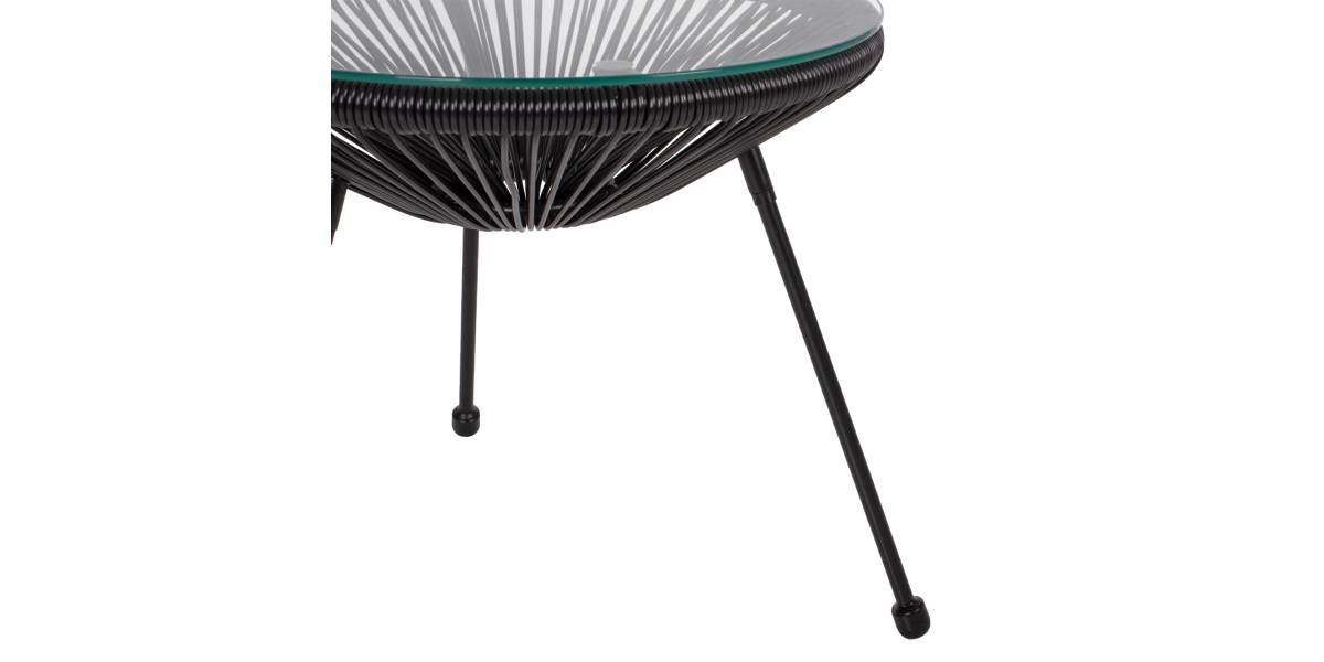 ΣΕΤ ΕΞΩΤΕΡΙΚΟΥ ΧΩΡΟΥ 3ΤΜΧ ACAPULCO HM21101 P.E.RATTAN-ΜΕΤΑΛΛΟ ΣΕ ΜΑΥΡΟ