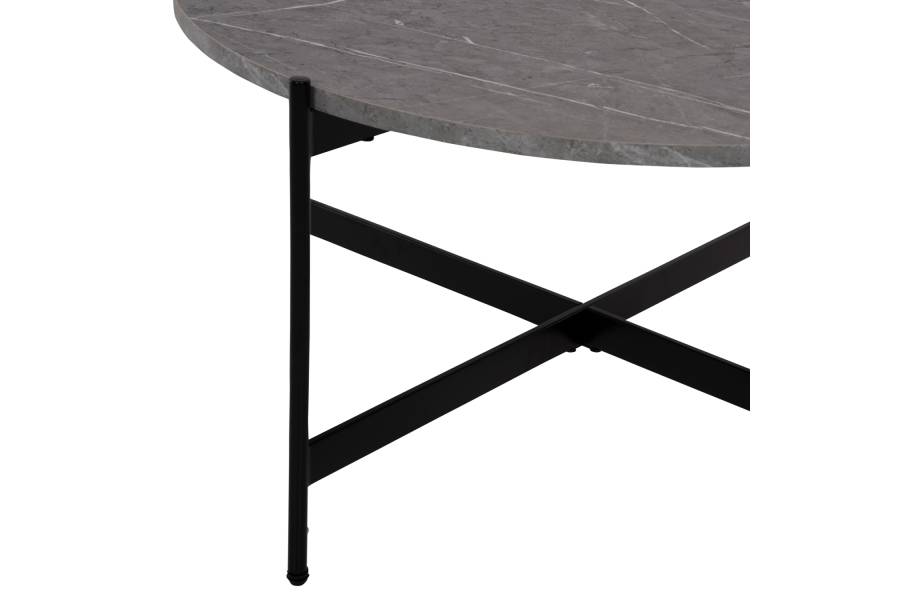 ΣΕΤ 2ΤΜΧ ΤΡΑΠΕΖΙΑ ΣΑΛΟΝΙΟΥ RONDA HM21089.01 MDF ΓΚΡΙ ΜΑΡΜΑΡΟ Φ80εκ & Φ50εκ
