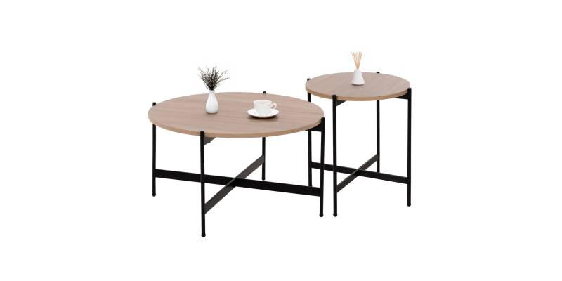 ΣΕΤ 2ΤΜΧ ΤΡΑΠΕΖΙΑ ΣΑΛΟΝΙΟΥ RONDA HM21089.02 MDF ΣΟΝΑΜΑ Φ80εκ & Φ50εκ
