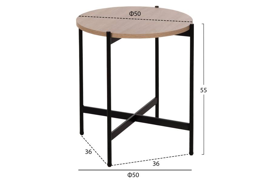 ΣΕΤ 2ΤΜΧ ΤΡΑΠΕΖΙΑ ΣΑΛΟΝΙΟΥ RONDA HM21089.02 MDF ΣΟΝΑΜΑ Φ80εκ & Φ50εκ
