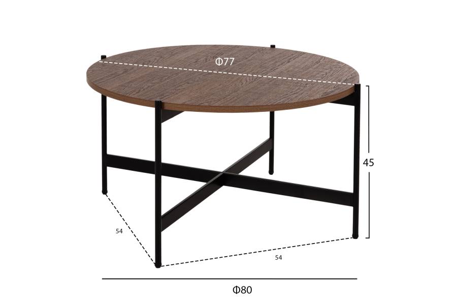 ΣΕΤ 2ΤΜΧ ΤΡΑΠΕΖΙΑ ΣΑΛΟΝΙΟΥ RONDA HM21089.03 MDF ΣΕ ΚΑΡΥΔΙ ΧΡΩΜΑ Φ80εκ & Φ50εκ