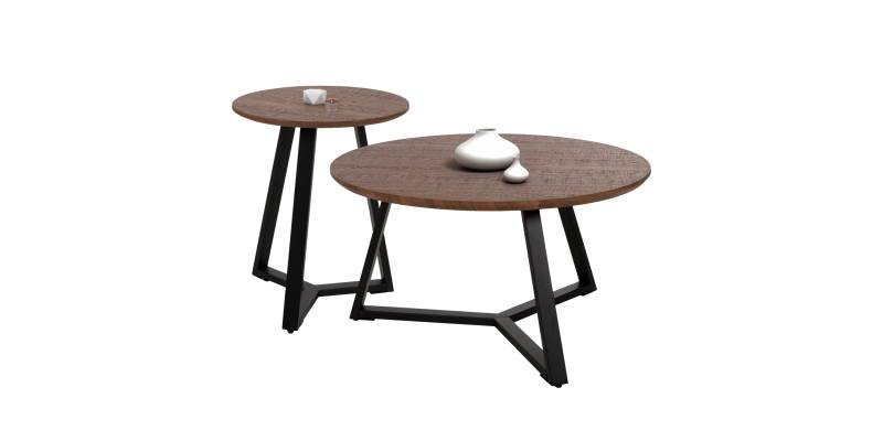 ΣΕΤ 2ΤΜΧ ΤΡΑΠΕΖΙΑ ΣΑΛΟΝΙΟΥ ROCKET HM21090.02 MDF ΣΕ ΚΑΡΥΔΙ ΧΡΩΜΑ Φ80εκ & Φ45εκ