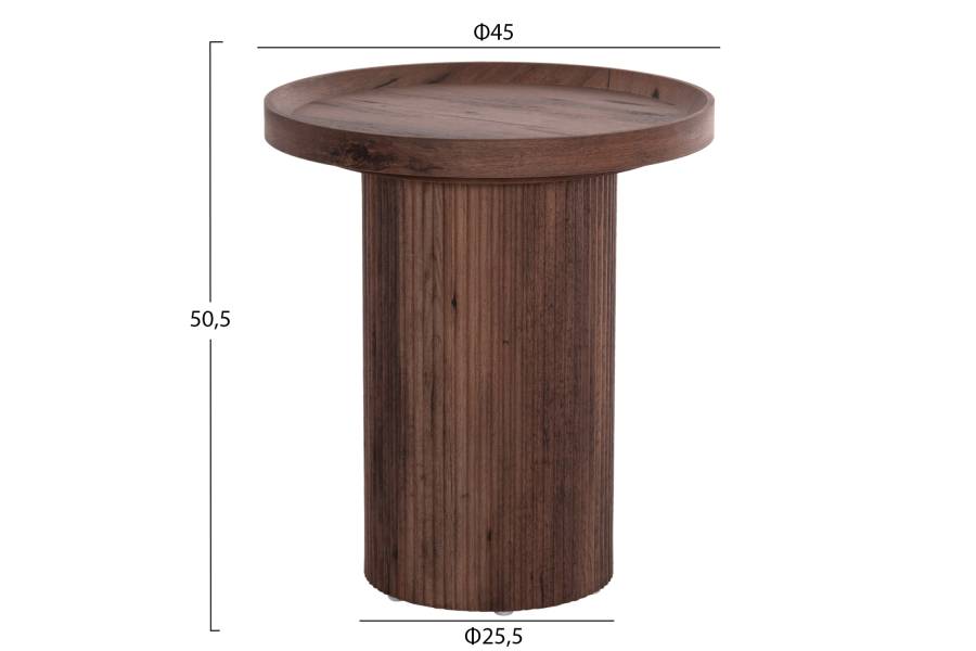 ΣΕΤ 2ΤΜΧ ΤΡΑΠΕΖΙΑ ΣΑΛΟΝΙΟΥ MARGON HM21084 MDF ΣΚΟΥΡΟ ΚΑΦΕ Φ80εκ & Φ45εκ