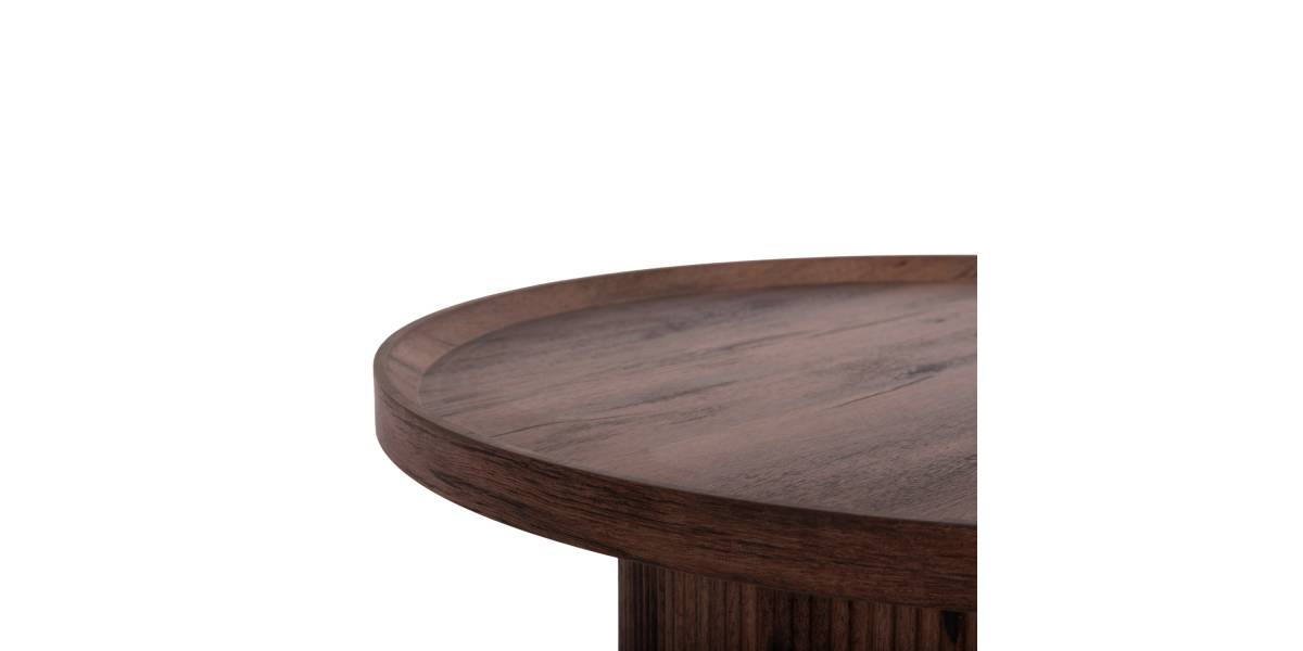ΣΕΤ 2ΤΜΧ ΤΡΑΠΕΖΙΑ ΣΑΛΟΝΙΟΥ MARGON HM21084 MDF ΣΚΟΥΡΟ ΚΑΦΕ Φ80εκ & Φ45εκ