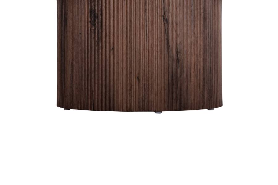 ΣΕΤ 2ΤΜΧ ΤΡΑΠΕΖΙΑ ΣΑΛΟΝΙΟΥ MARGON HM21084 MDF ΣΚΟΥΡΟ ΚΑΦΕ Φ80εκ & Φ45εκ