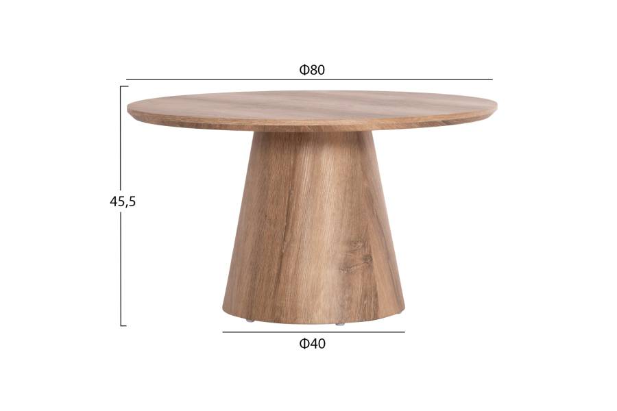 ΣΕΤ 2ΤΜΧ ΤΡΑΠΕΖΙΑ ΣΑΛΟΝΙΟΥ KARAN HM21085 MDF ΦΥΣΙΚΟ ΞΥΛΟΥ Φ80εκ & Φ45εκ