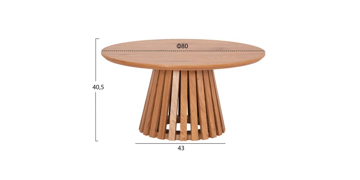 ΣΕΤ 2ΤΜΧ ΤΡΑΠΕΖΙΑ ΣΑΛΟΝΙΟΥ TALBERT HM21083 MDF ΦΥΣΙΚΟ ΞΥΛΟΥ Φ80εκ & Φ45εκ