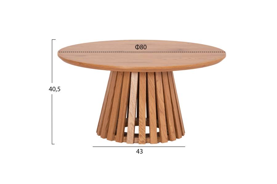 ΣΕΤ 2ΤΜΧ ΤΡΑΠΕΖΙΑ ΣΑΛΟΝΙΟΥ TALBERT HM21083 MDF ΦΥΣΙΚΟ ΞΥΛΟΥ Φ80εκ & Φ45εκ