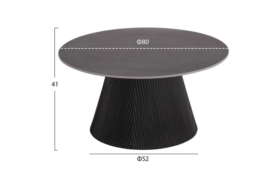 ΣΕΤ 2ΤΜΧ ΤΡΑΠΕΖΙΑ ΣΑΛΟΝΙΟΥ DUNCAN HM21081 MDF ΚΑΙ ΚΕΡΑΜΙΚΟ TOP Φ80εκ & Φ45εκ