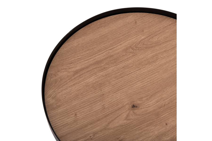 ΣΕΤ 2ΤΜΧ ΤΡΑΠΕΖΙΑ ΣΑΛΟΝΙΟΥ DUNCAN HM21081 MDF ΚΑΙ ΚΕΡΑΜΙΚΟ TOP Φ80εκ & Φ45εκ