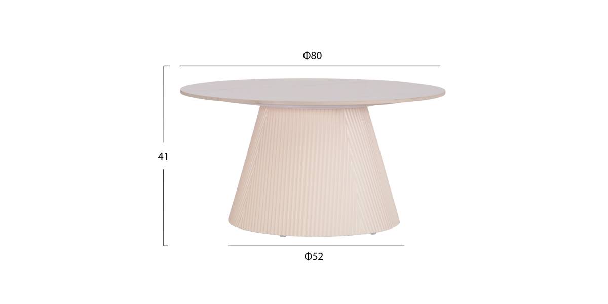 ΣΕΤ 2ΤΜΧ ΤΡΑΠΕΖΙΑ ΣΑΛΟΝΙΟΥ DUNCAN HM21082 MDF ΚΡΕΜ ΚΑΙ ΚΕΡΑΜΙΚΟ TOP Φ80εκ & Φ45εκ