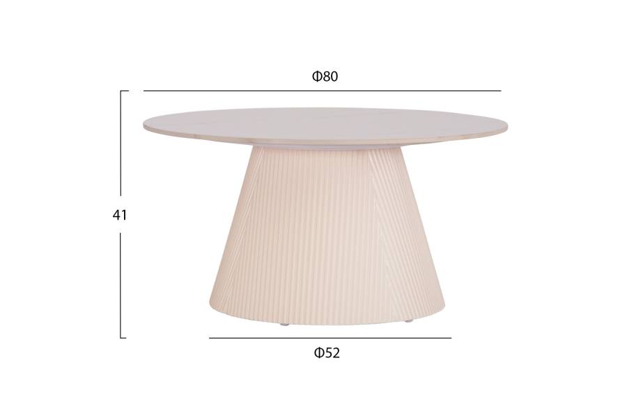 ΣΕΤ 2ΤΜΧ ΤΡΑΠΕΖΙΑ ΣΑΛΟΝΙΟΥ DUNCAN HM21082 MDF ΚΡΕΜ ΚΑΙ ΚΕΡΑΜΙΚΟ TOP Φ80εκ & Φ45εκ