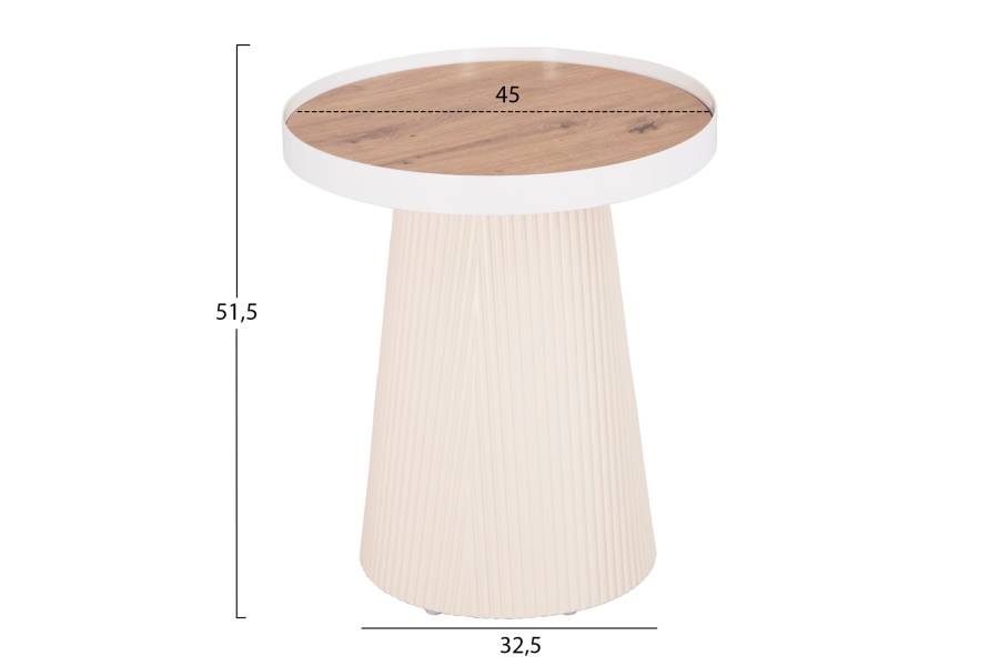 ΣΕΤ 2ΤΜΧ ΤΡΑΠΕΖΙΑ ΣΑΛΟΝΙΟΥ DUNCAN HM21082 MDF ΚΡΕΜ ΚΑΙ ΚΕΡΑΜΙΚΟ TOP Φ80εκ & Φ45εκ