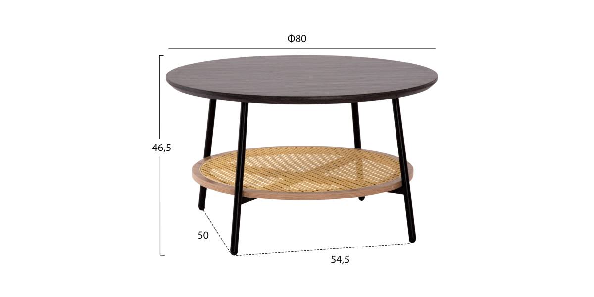 ΣΕΤ 2ΤΜΧ ΤΡΑΠΕΖΙΑ ΣΑΛΟΝΙΟΥ SEWELL HM21087 MDF-ΜΕΤΑΛΛΟ-ΣΥΝΘΕΤΙΚΟ RATTAN Φ80εκ & Φ45εκ