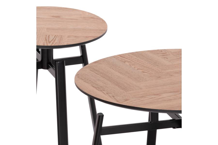 ΣΕΤ 2ΤΜΧ ΤΡΑΠΕΖΙΑ ΣΑΛΟΝΙΟΥ NORTON HM21088 MDF-ΜΕΤΑΛΛΟ Φ80εκ & Φ45εκ