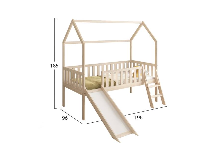 ΠΑΙΔΙΚΟ ΚΡΕΒΑΤΙ τ.MONTESSORI ΜΕ ΤΣΟΥΛΗΘΡΑ PHYLLIS HM701.01 ΞΥΛΟ ΠΕΥΚΟΥ ΦΥΣΙΚΟ ΓΙΑ 90x190εκ