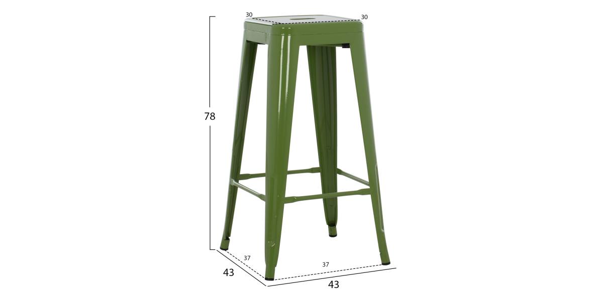 ΣΚΑΜΠΟ ΜΠΑΡ ΜΕΤΑΛΛΙΚΟ MELITA-PRO HM8642.53 ΣΕ LIGHT OLIVE GREEN 43x43x78Υεκ.