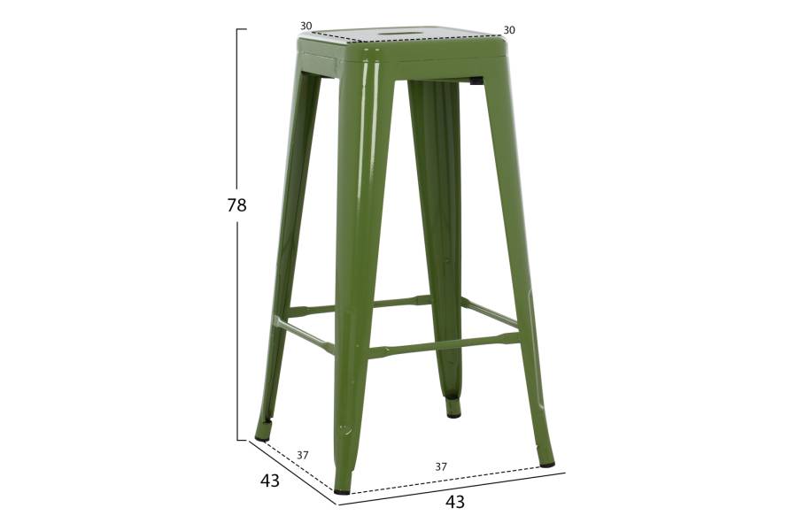 ΣΚΑΜΠΟ ΜΠΑΡ ΜΕΤΑΛΛΙΚΟ MELITA-PRO HM8642.53 ΣΕ LIGHT OLIVE GREEN 43x43x78Υεκ.