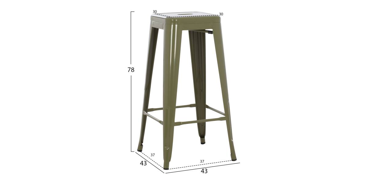 ΣΚΑΜΠΟ ΜΠΑΡ ΜΕΤΑΛΛΙΚΟ MELITA-PRO HM8642.43 ΣΕ DARK OLIVE 43x43x78Υεκ.