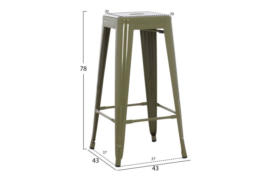 ΣΚΑΜΠΟ ΜΠΑΡ ΜΕΤΑΛΛΙΚΟ MELITA-PRO HM8642.43 ΣΕ DARK OLIVE 43x43x78Υεκ.
