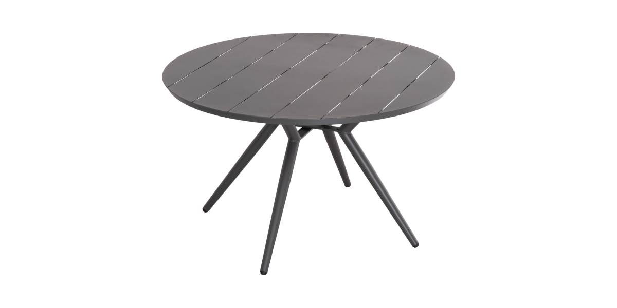 ΤΡΑΠΕΖΙ ΑΛΟΥΜΙΝΙΟΥ ΣΤΡΟΓΓΥΛΟ HIGER HM6290.01 ΓΚΡΙ Φ126x74Υεκ.