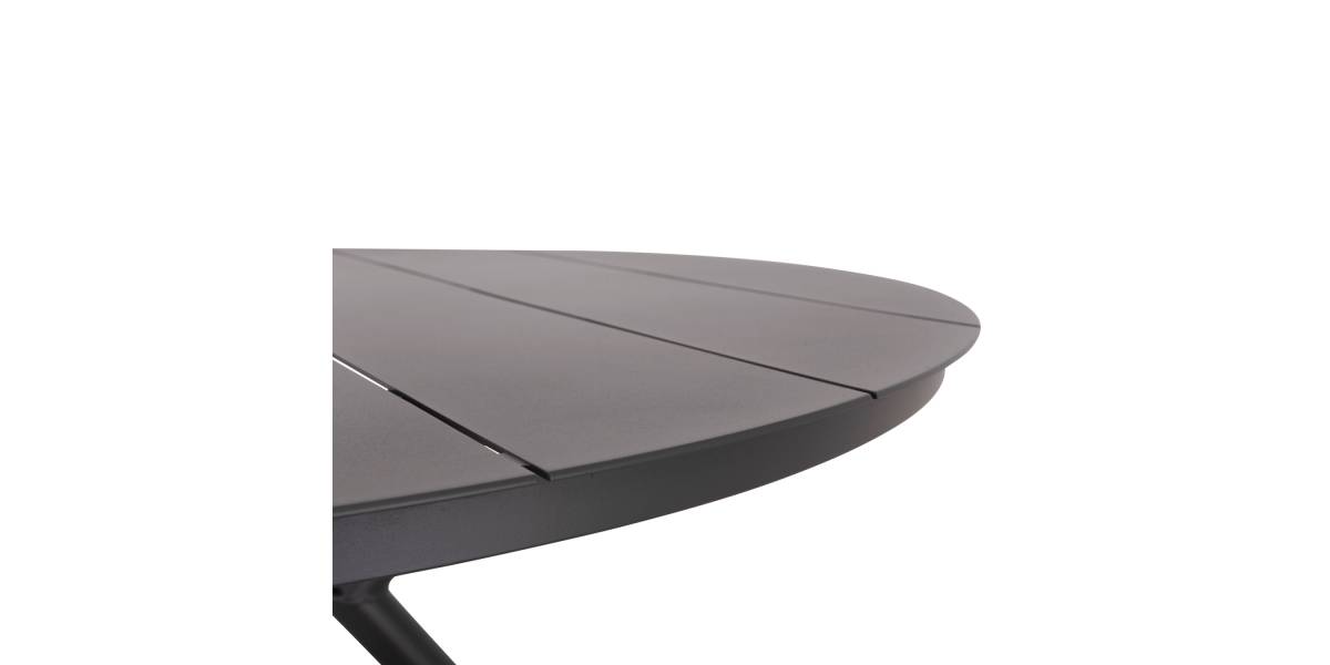 ΤΡΑΠΕΖΙ ΑΛΟΥΜΙΝΙΟΥ ΣΤΡΟΓΓΥΛΟ HIGER HM6290.01 ΓΚΡΙ Φ126x74Υεκ.