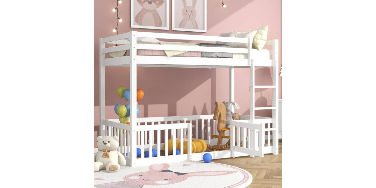 ΠΑΙΔΙΚΗ ΚΟΥΚΕΤΑ ΜΕ ΠΑΡΚΑΚΙ PLAYKID HM703.03 ΞΥΛΟ ΠΕΥΚΟΥ ΛΕΥΚΟ ΓΙΑ 190x90εκ