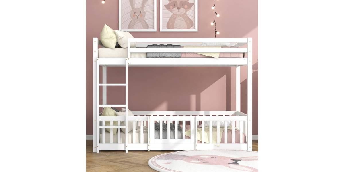 ΠΑΙΔΙΚΗ ΚΟΥΚΕΤΑ ΜΕ ΠΑΡΚΑΚΙ PLAYKID HM703.03 ΞΥΛΟ ΠΕΥΚΟΥ ΛΕΥΚΟ ΓΙΑ 190x90εκ
