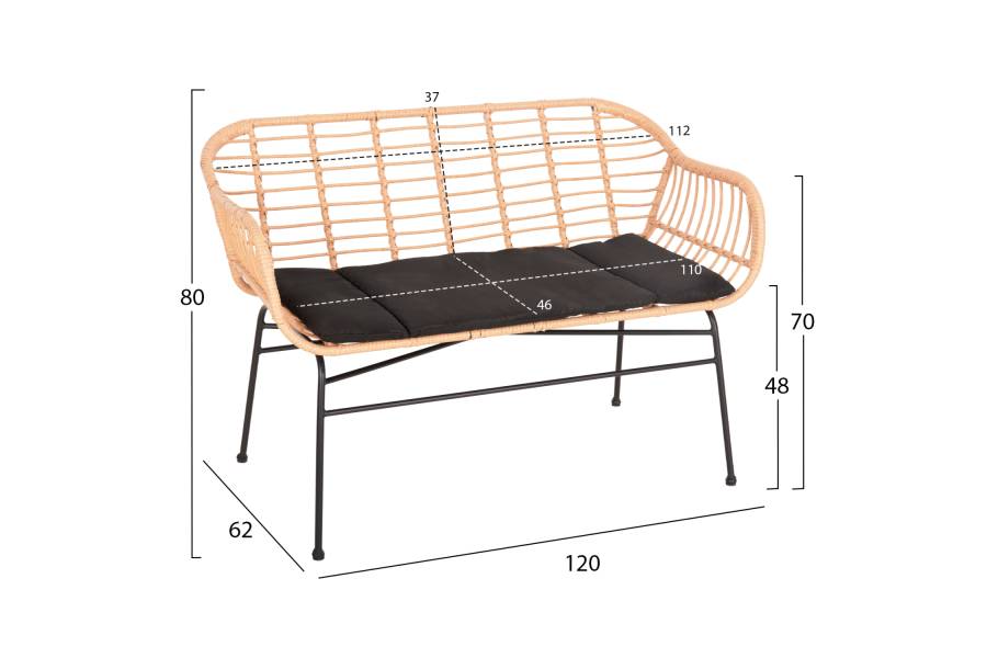 ΣΕΤ ΣΑΛΟΝΙ ΕΞΩΤΕΡΙΚΟΥ ΧΩΡΟΥ 4ΤΜΧ ALLEGRA HM21052 WICKER-ΜΕΤΑΛΛΟ