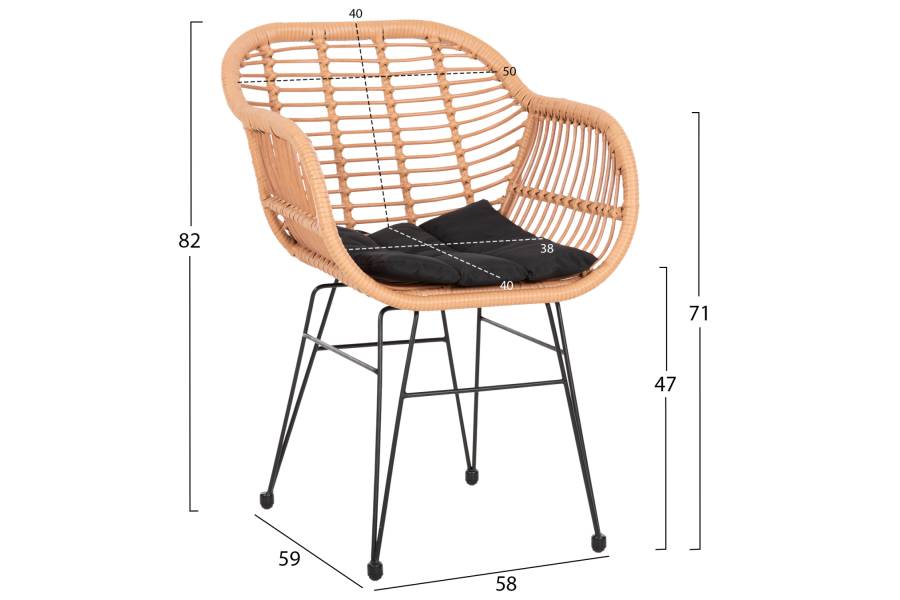 ΣΕΤ ΣΑΛΟΝΙ ΕΞΩΤΕΡΙΚΟΥ ΧΩΡΟΥ 4ΤΜΧ ALLEGRA HM21052 WICKER-ΜΕΤΑΛΛΟ