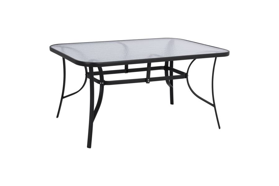 ΤΡΑΠΕΖΙ BRUNO 150X90Χ72Υεκ. ΜΕΤΑΛΛΙΚΟ ΜΑΥΡΟ ΜΕ ΓΥΑΛΙΝΗ ΕΠΙΦΑΝΕΙΑ HM5145.03