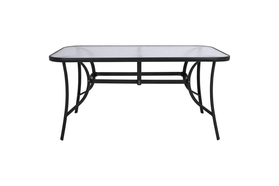 ΤΡΑΠΕΖΙ BRUNO 150X90Χ72Υεκ. ΜΕΤΑΛΛΙΚΟ ΜΑΥΡΟ ΜΕ ΓΥΑΛΙΝΗ ΕΠΙΦΑΝΕΙΑ HM5145.03