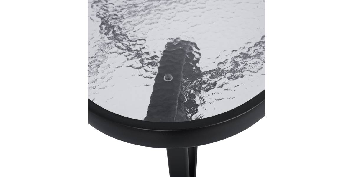 ΤΡΑΠΕΖΙ BRUNO 150X90Χ72Υεκ. ΜΕΤΑΛΛΙΚΟ ΜΑΥΡΟ ΜΕ ΓΥΑΛΙΝΗ ΕΠΙΦΑΝΕΙΑ HM5145.03