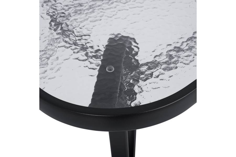 ΤΡΑΠΕΖΙ BRUNO 150X90Χ72Υεκ. ΜΕΤΑΛΛΙΚΟ ΜΑΥΡΟ ΜΕ ΓΥΑΛΙΝΗ ΕΠΙΦΑΝΕΙΑ HM5145.03