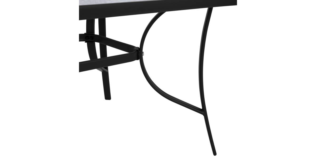 ΤΡΑΠΕΖΙ BRUNO 150X90Χ72Υεκ. ΜΕΤΑΛΛΙΚΟ ΜΑΥΡΟ ΜΕ ΓΥΑΛΙΝΗ ΕΠΙΦΑΝΕΙΑ HM5145.03
